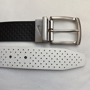 Men's Nike Perforated Reversible Black White Golf Belt